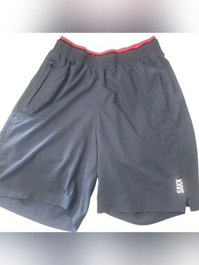 Saxx Men's Kinetic 2N1 Lined Athletic Training Shorts In Dark Grey Size S